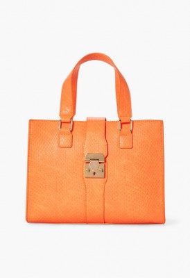 L. Weekend in Venice Satchel - Orange Snake