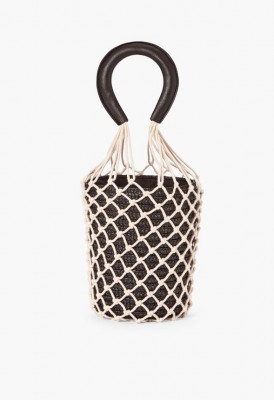 L. Sandy Bae Crochet Bucket Bag - Black