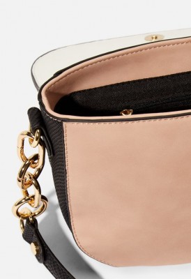 L. Saddle Shoulder Bag - Blush-White-Black