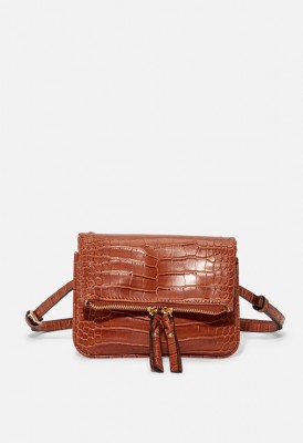 L. Flap Over Belt Bag - Cognac Croc