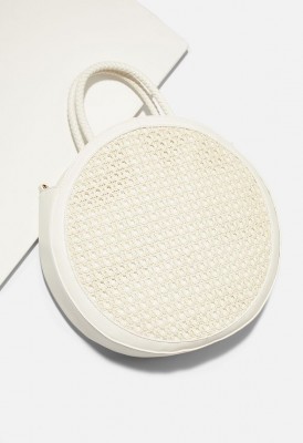 L. Round Rattan Crossbody Bag