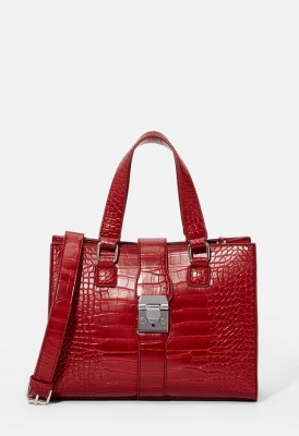 L. Weekend in Venice Satchel - Red Croc