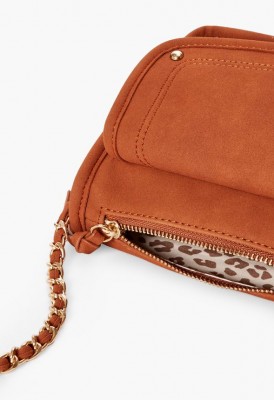 L. Sticked Up Compartment Crossbody Bag - Whiskey
