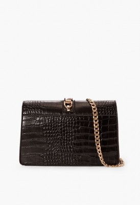 L. Can't Chain Me Down Crossbody Bag - Black Croc