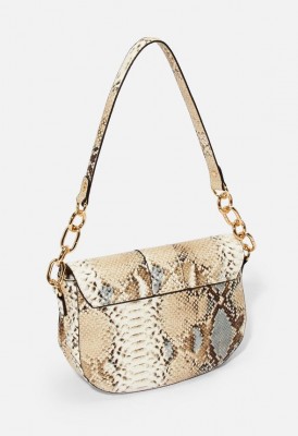 L. Saddle Shoulder Bag - Blue Snake