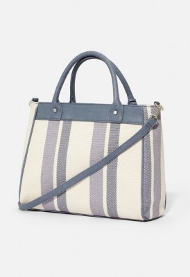L. Ready for Anything Satchel - Blue Stripe