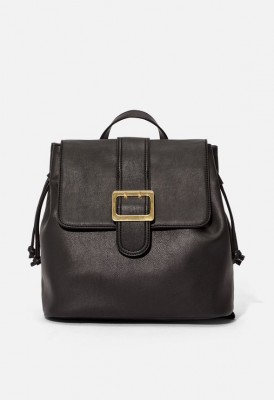 L. Mixed Media Backpack - Black