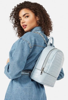 L. Chain Strap Backpack - Blue Croc