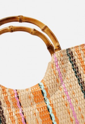 L. Bamboo Handle Tote - Multi