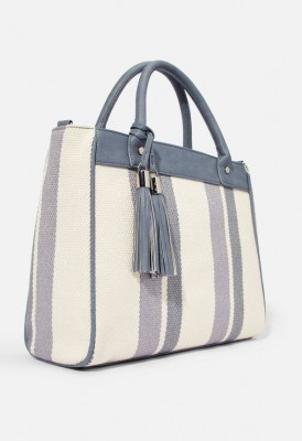 L. Ready for Anything Satchel - Blue Stripe