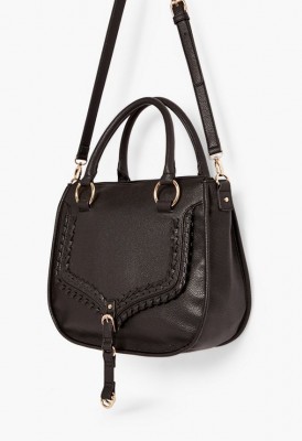  L.Saddle Edge Satchel - Black