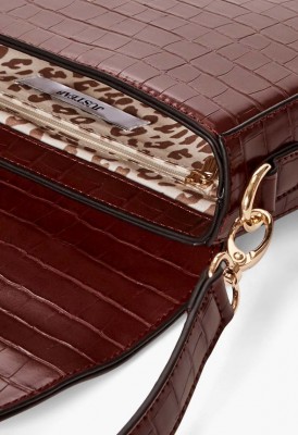 L. Circle Cut Crossbody Bag - Dark Cherry