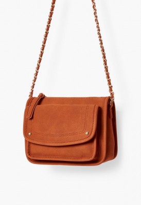 L. Sticked Up Compartment Crossbody Bag - Whiskey